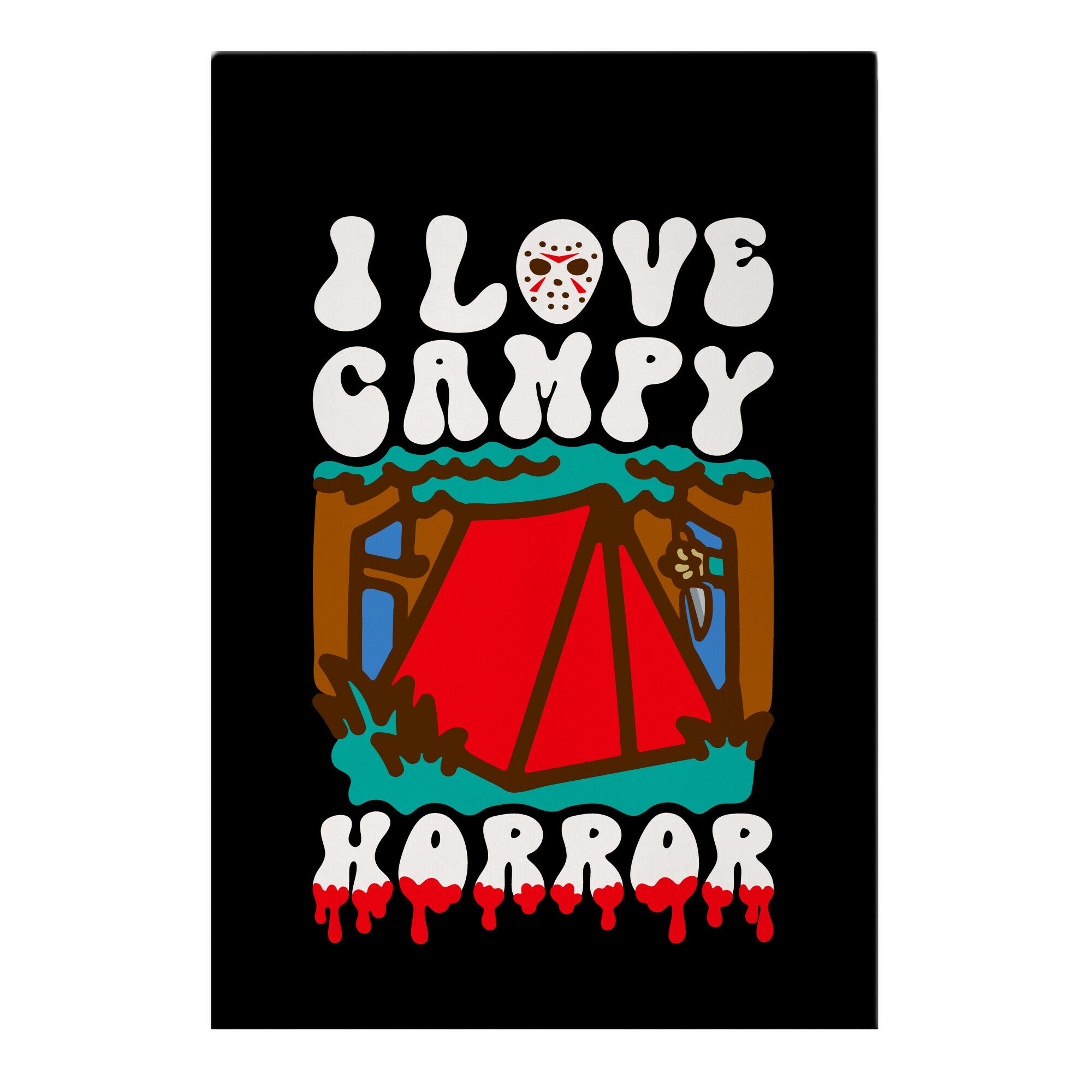 I Love Campy Horror Parody Garden Flag